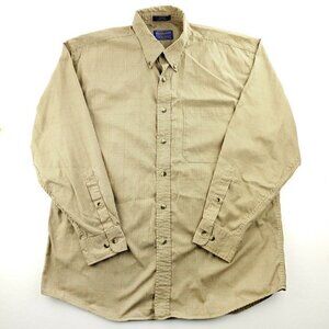Pendleton Check Pattern Long Sleeve Button Down Shirt 100% Cotton Men's Large